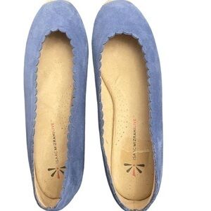 Isaac Mizrahi Espadrille blue suede Slip On Minimalist Ballet Flat size 11